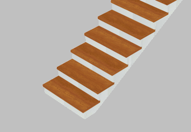 Concrete stair with wooden steps