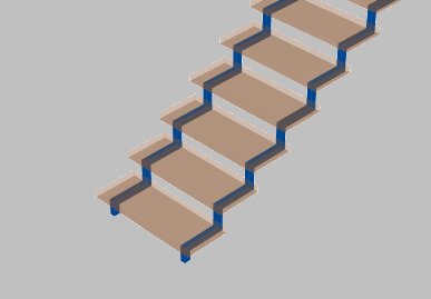 Double-stringer stair, over-slung