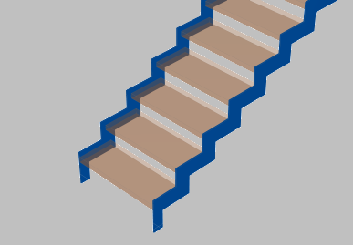 Double-stringer stair, between stringers
