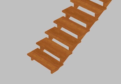 Cut-stringer (saddled) timber stair