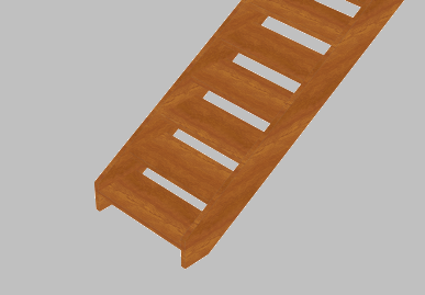 Housed-stringer timber stair, side view