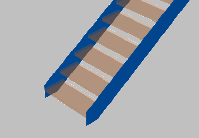 Stringer stair, between stringers